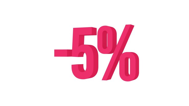 Testo animato sconti del 5%. Canale alfa