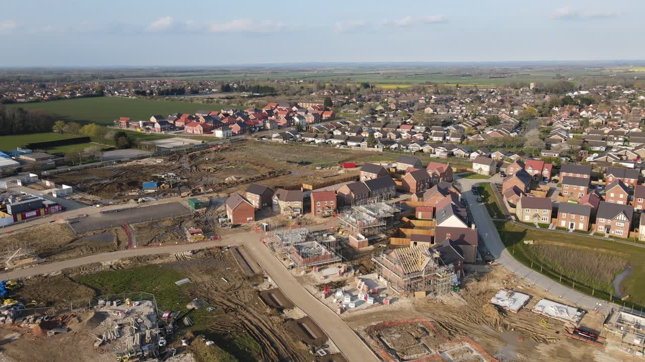 casas de castaño construcción de contratistas en el sitio de dunholme en lincolnshire