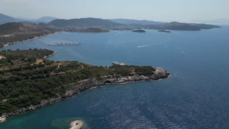 aerial view of a beautiful coastline in greece