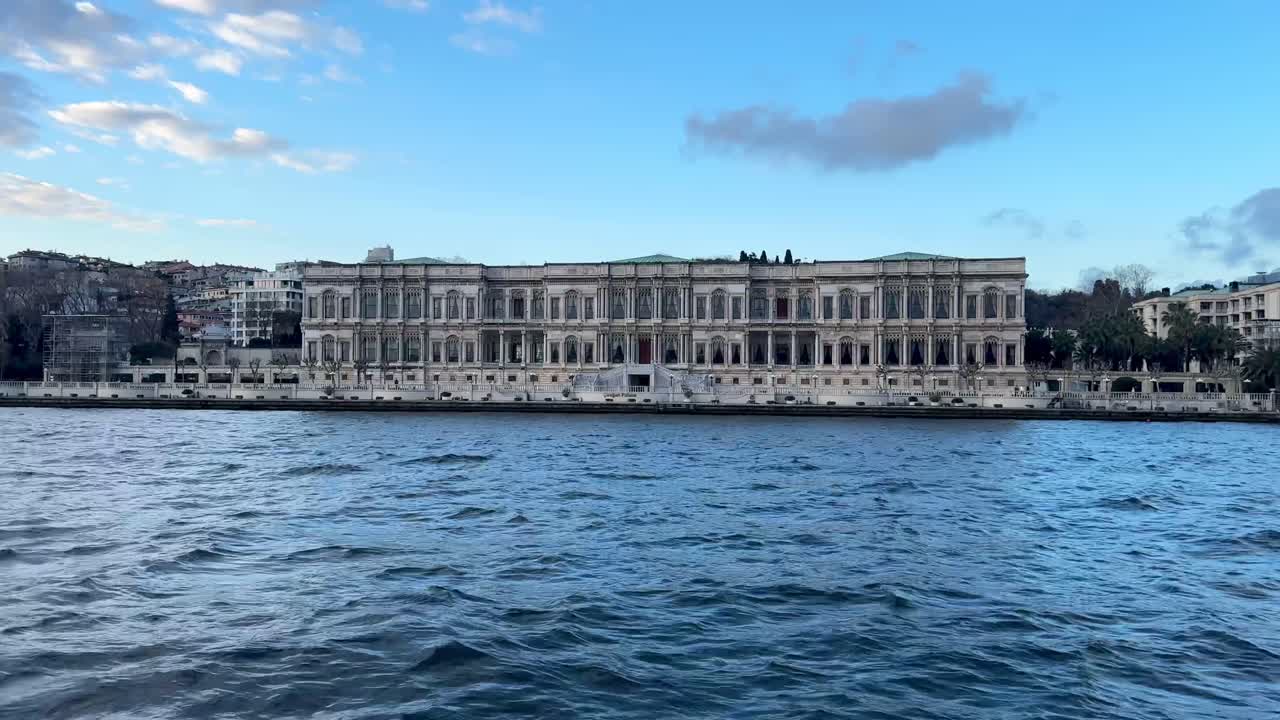 Waterfront palace along the Bosphorus in Istanbul.