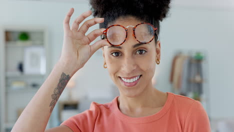 glasses, hands and dance portrait of black woman