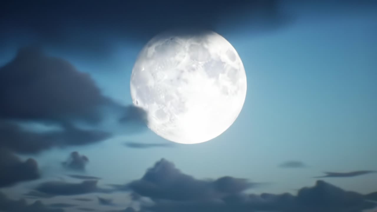 полная луна за облаками