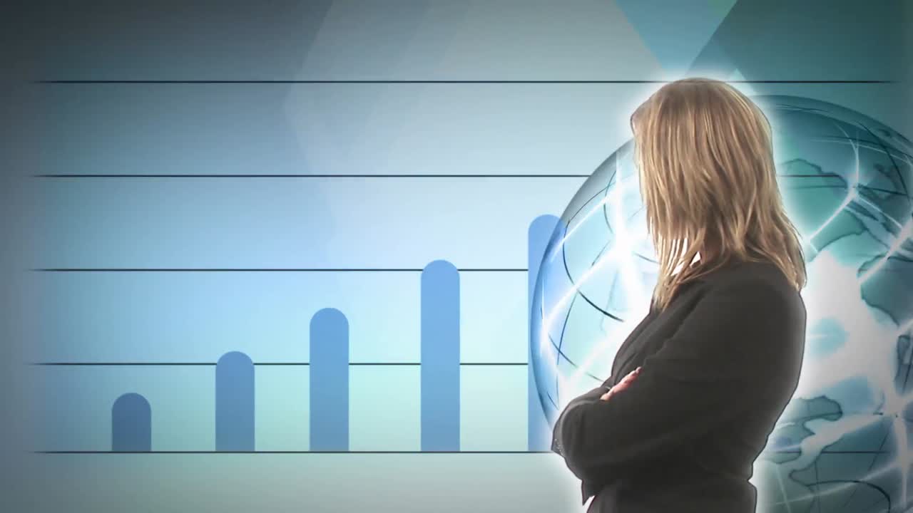 mujer de negocios presentando