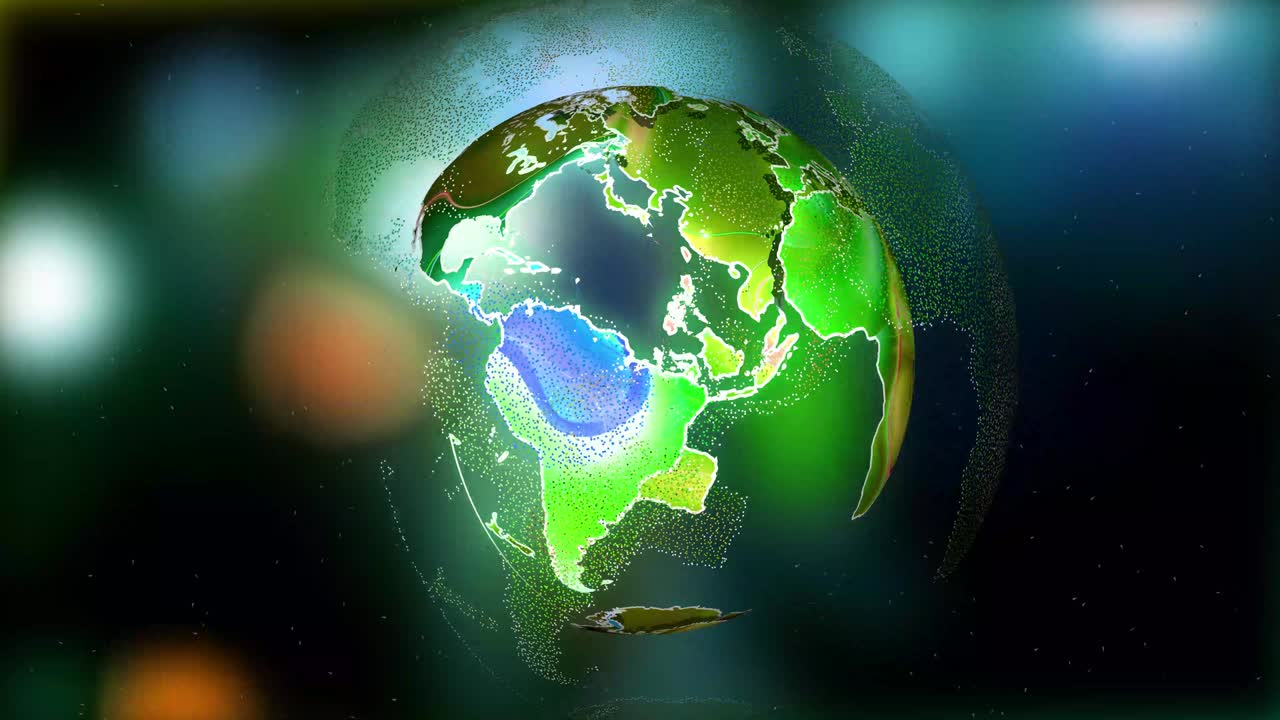 animación digital del globo terrestre girando. tecnología de fondo de noticias animación del globo terrenal.