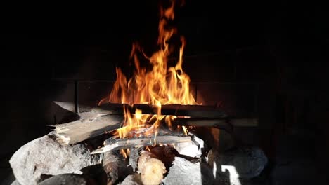 fiamme di fuoco su sfondo nero al rallentatore
