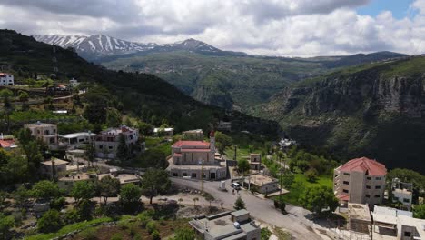 aerial view of qadisha valley, lebanon