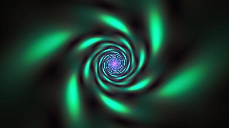 Hypnotic Spiral Tunnel with Glowing Magenta and Green Lights