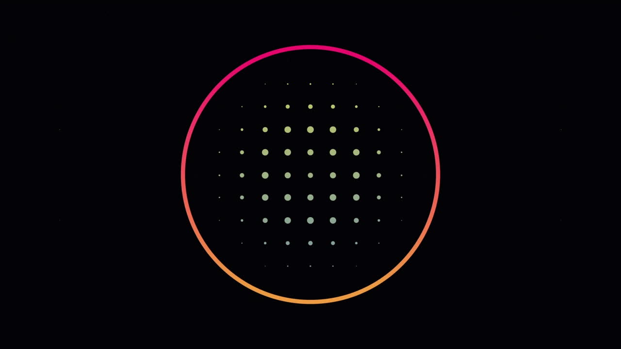 puntos que se mueven en movimiento hipnótico contra un fondo negro