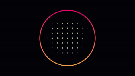 dots moving in hypnotic motion against black background