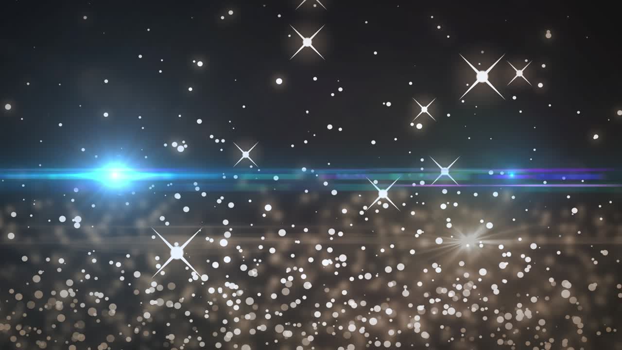 Animación de estrellas brillantes sobre moléculas
