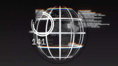 animación del procesamiento de datos en todo el mundo