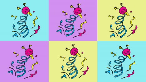 kids drawing pop art seamless background with theme of surprise doll