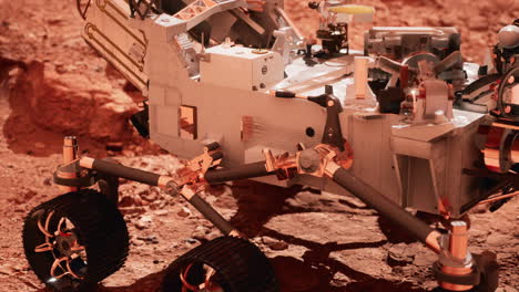 el rover de marte perseverance explorando el planeta rojo. elementos proporcionados por la nasa.