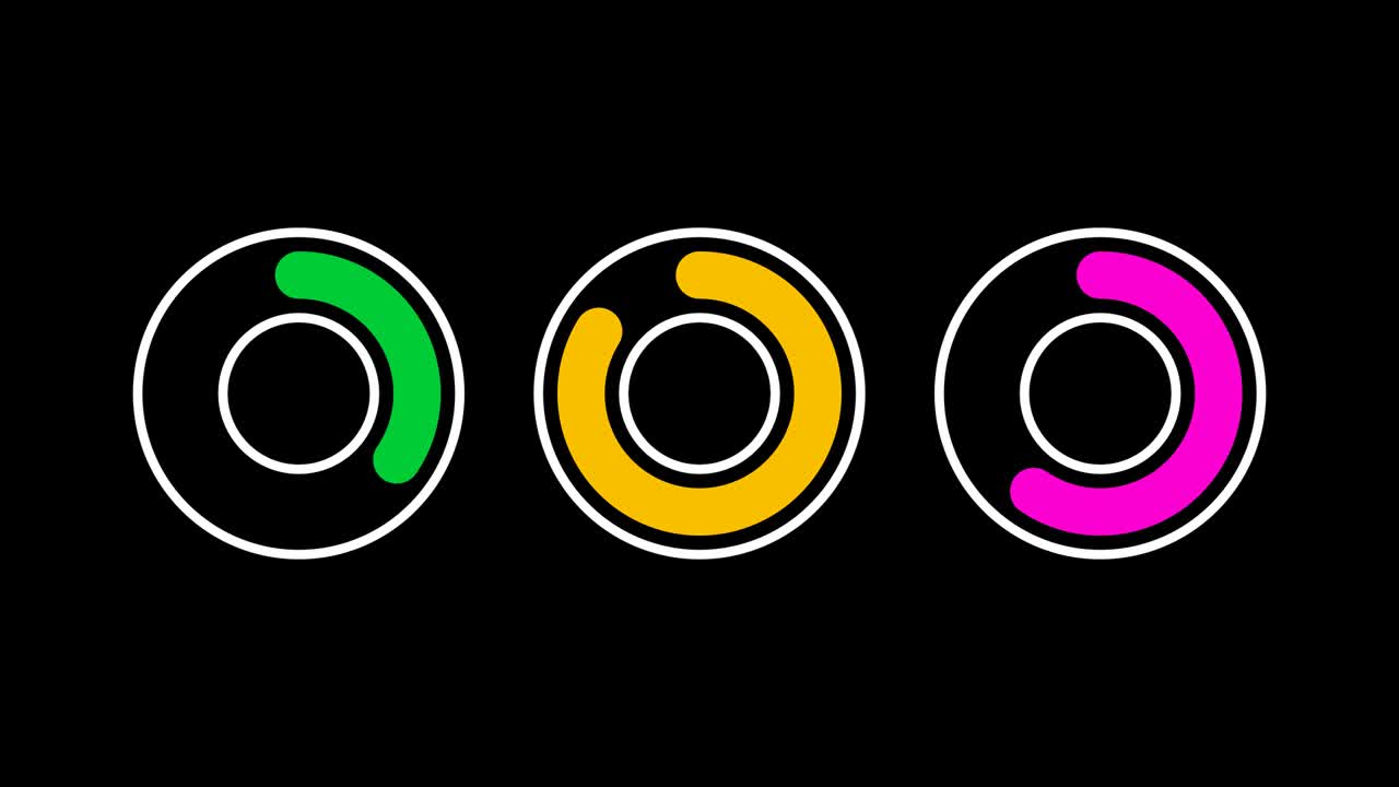 anillo de círculo de carga moderno, progreso de porcentaje redondo, anillo de círcolo de carga. animación de progreso de carga moderna 0-100 video de movimiento 4k con canal alfa mate