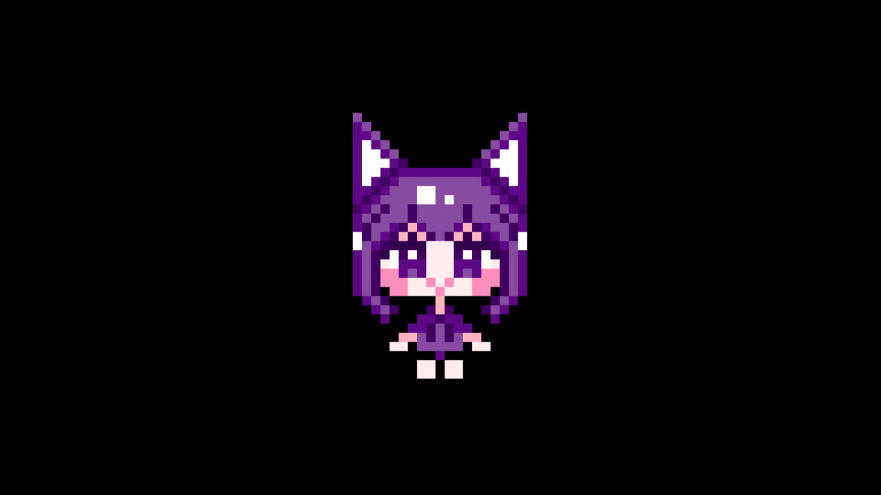 Pixel Cat girl sitting short hair Looping animation pack. 1080p (7).mov