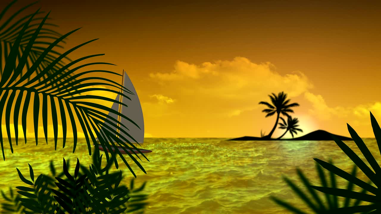 puesta de sol y vista desde la playa