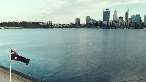 stunning panoramic view of perth city skyline, australia