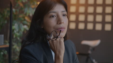 woman in thoughtful pose