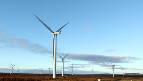 wind turbine with blue sky, caithness, scotland