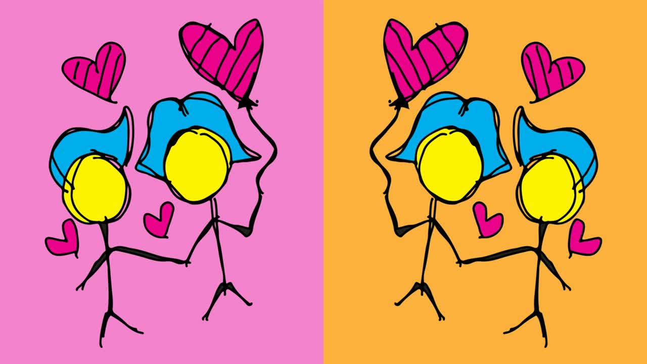 niños dibujando arte pop fondo sin costuras con el tema de los amantes