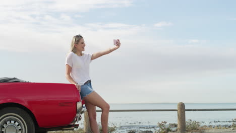 tomando selfies en el camino