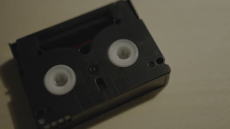 close up of a mini dv tape