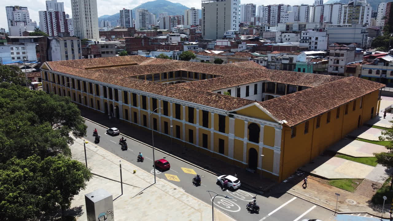 Visão aérea de drone do centro de Bucaramanga