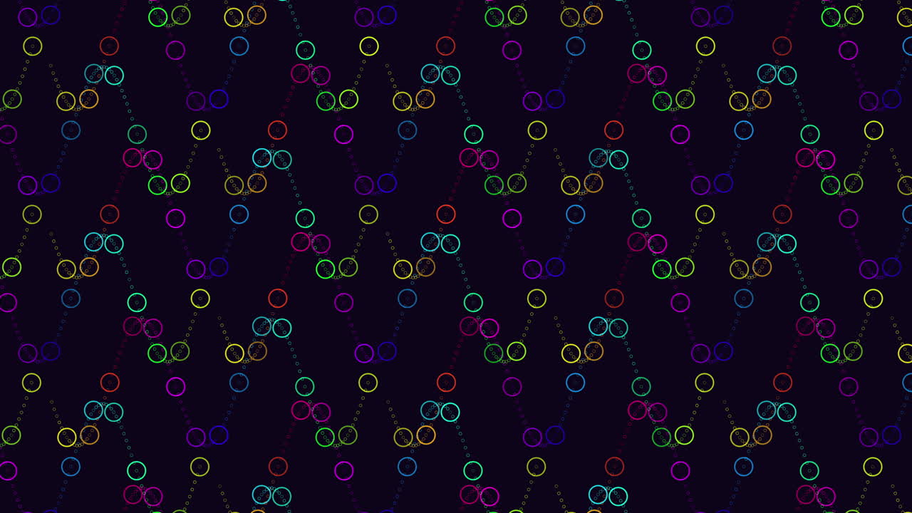 círculos coloridos en un patrón de flujo