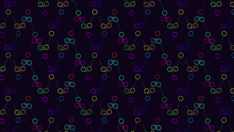círculos coloridos en un patrón de flujo