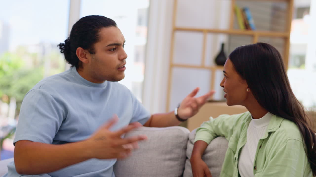 Couple, argument and fighting in disagreement