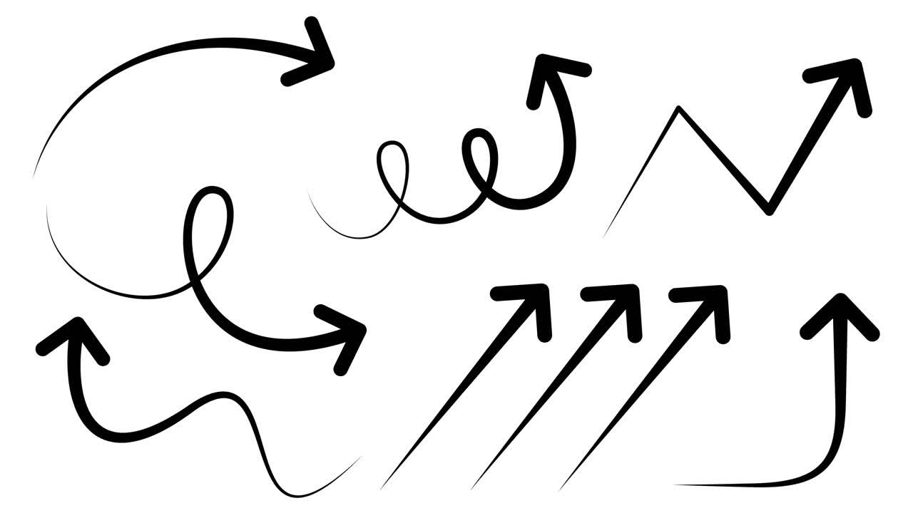 화살표는 역동적으로 변하고 흐릅니다.