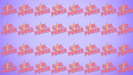 Animation-of-multiple-girl-power-text,-on-blue-background