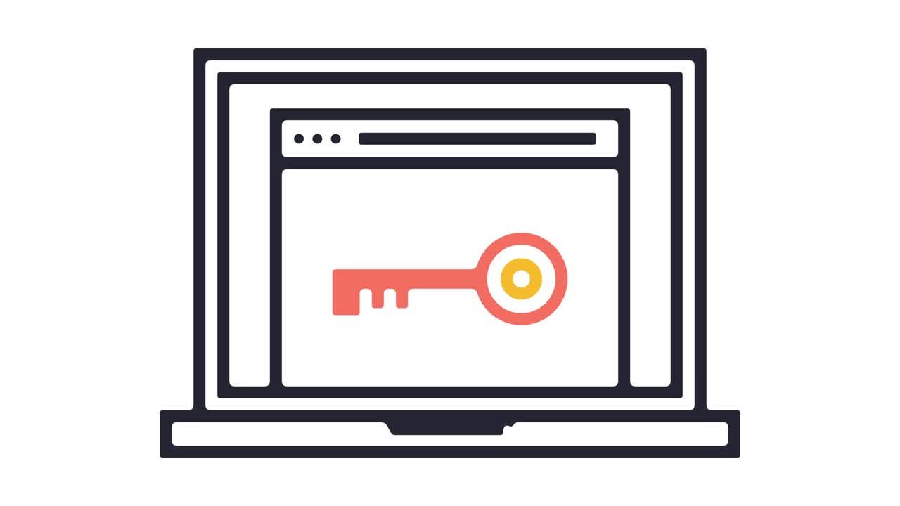 animazione dell'icona della linea di connessione sicura