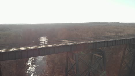 looking out across high bridge trail, a reconstructed civil war railroad bridge in virginia