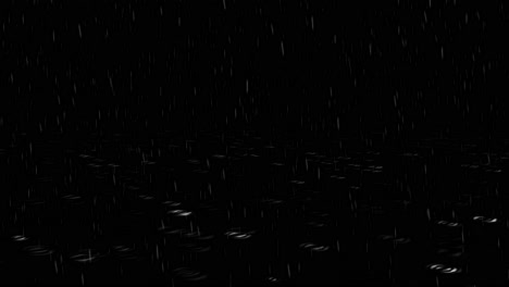 4k loop animation background of real high quality thunder rain drops falling alpha green screen