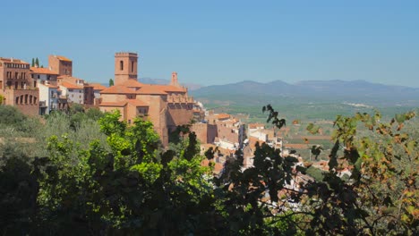 view of vilafames, castellon, spain one of spain's most beautiful villages - wide shot