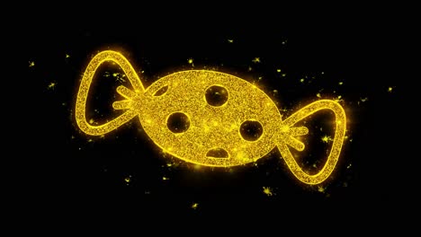 candy icon sparks glitter particles on black background shape design text element symbol alpha