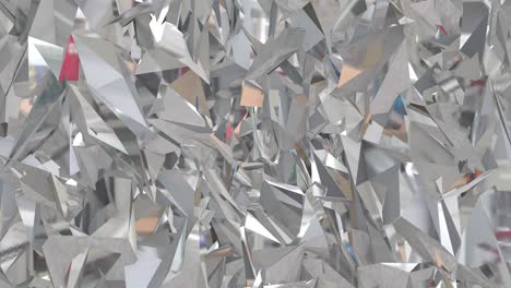 animación realista de un primer plano de un diamante girando y reflejando la luz y las imágenes en su entorno o entorno