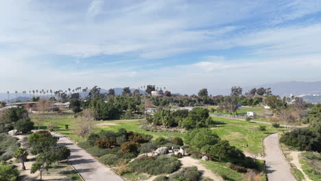 el parque elysian en los ángeles en un día de niebla