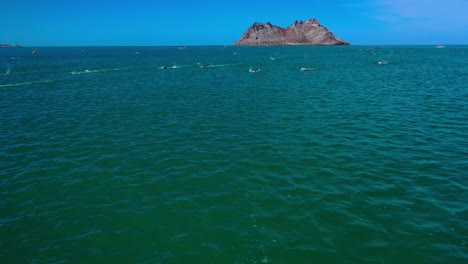 Competitors-swimming-at-sea-taken-by-a-drone