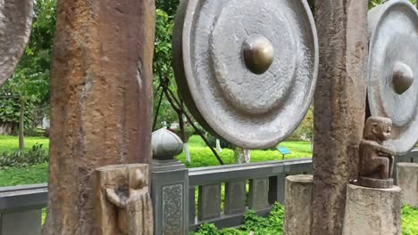 Gongs and singing bowls - traditional Asian musical instruments