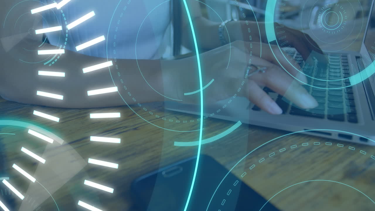 5g y círculos futuristas 4k