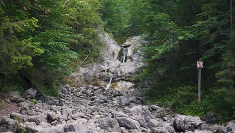 sarni waterfall zakopane tatra mountain national park with tourist hiking trail