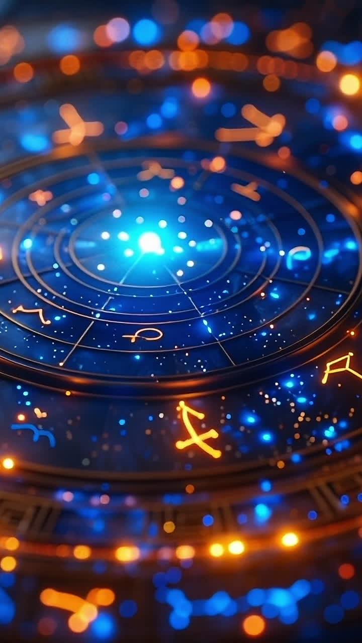 Bright cosmic zodiac circle