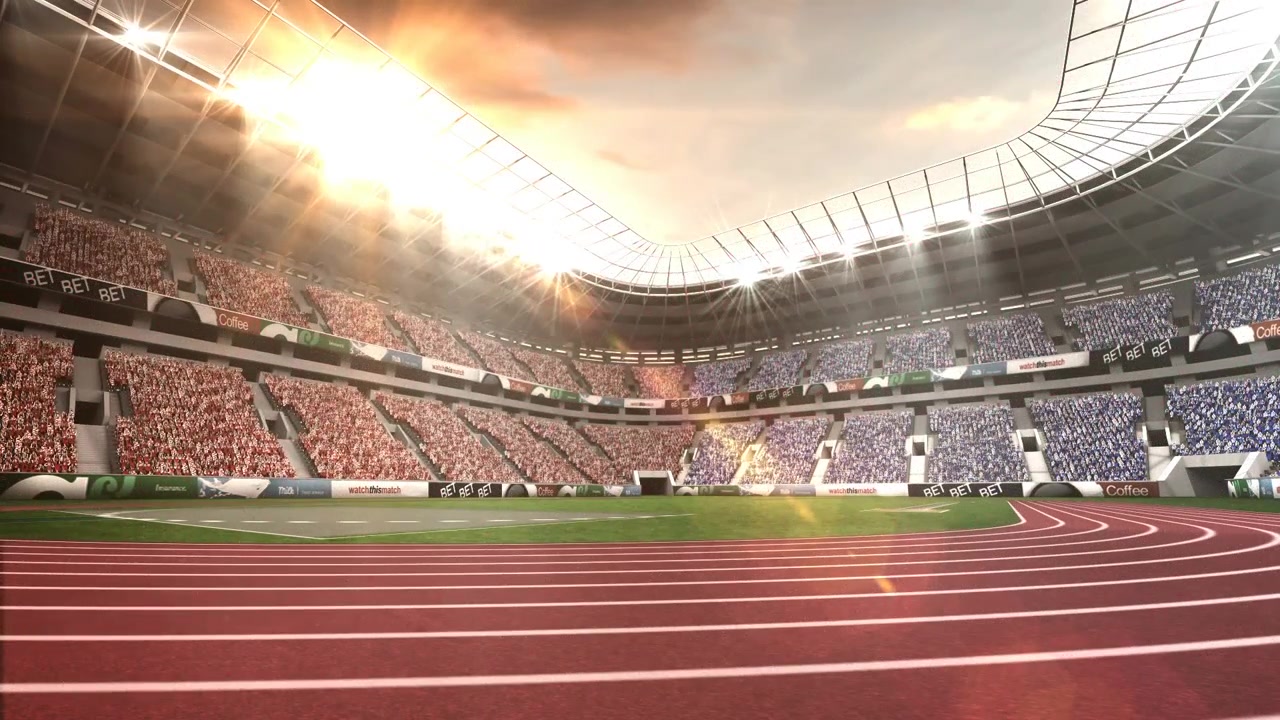 Arka planda spor stadyumu bulunan mikroişlemci bağlantılarının animasyonu