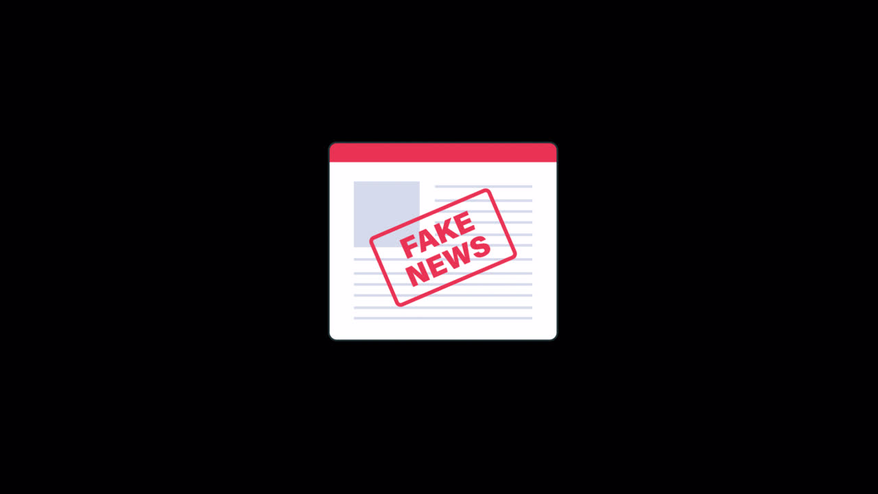 Animated Fake News Stamp on Document Icon