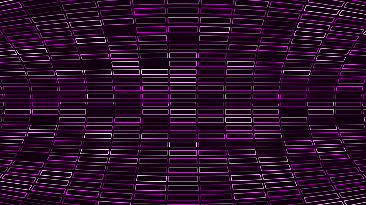 Abstract Background of Glowing Purple Rectangles in a Curved Grid