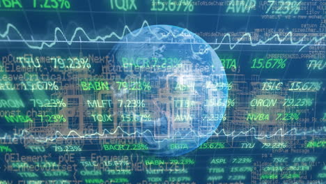 animación del procesamiento de datos en todo el mundo y la ciudad
