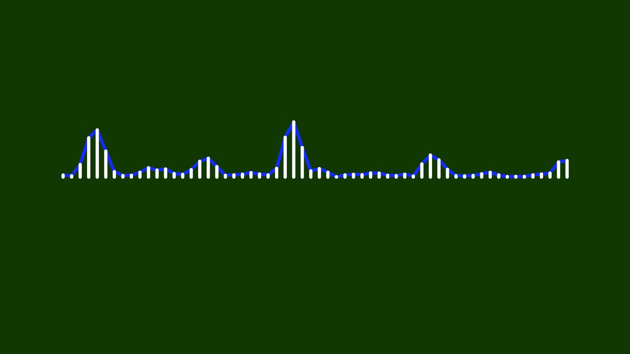 Dynamic Audio Waveform Visualization on Dark Green Background