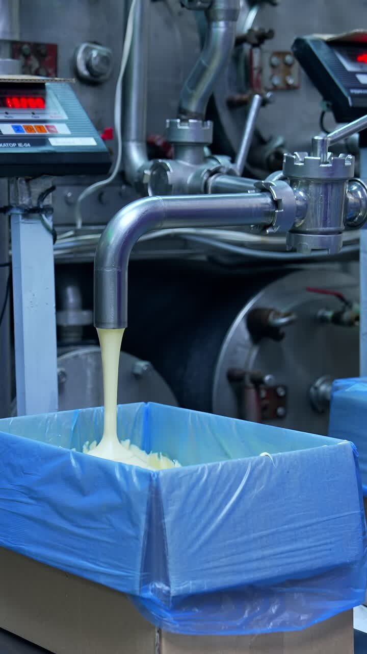 Packaging of dairy products. Packaging of dairy products in containers